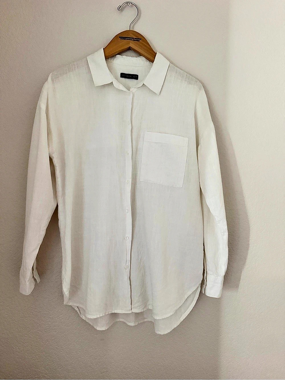 Cotton On Linen-Blend Button Down in White Size XS